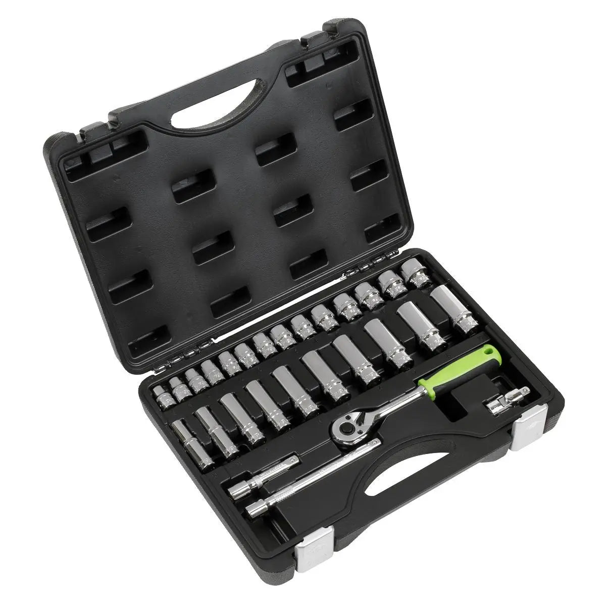 Siegen by Sealey Socket Set 28pc 3/8"Sq Drive 6pt WallDrive® Metric