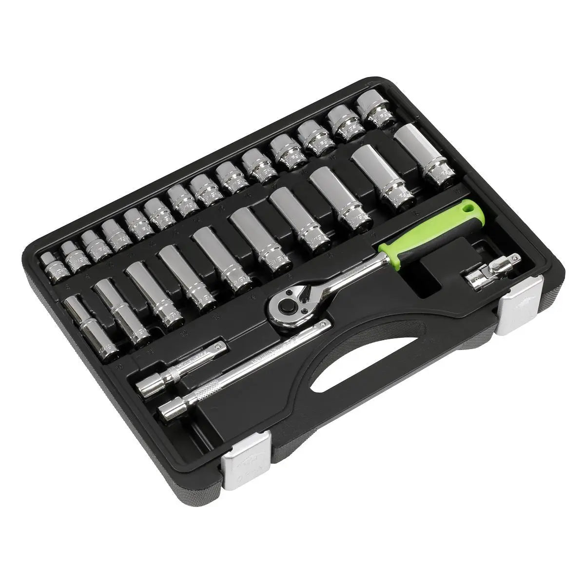 Siegen by Sealey Socket Set 28pc 3/8"Sq Drive 6pt WallDrive® Metric