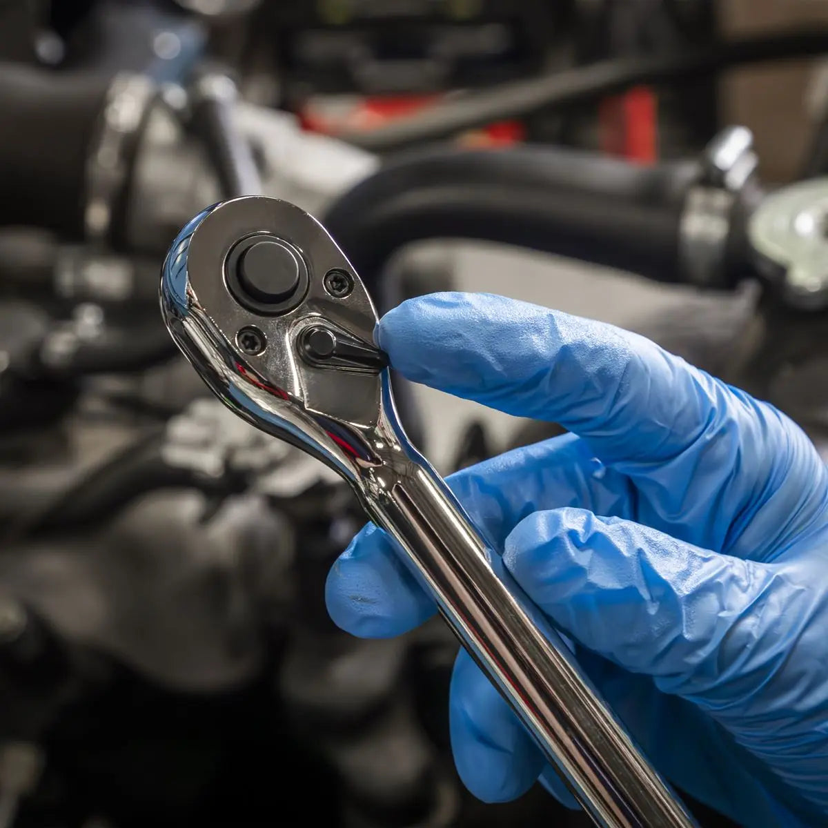 Siegen by Sealey Socket Set Extendable Ratchet 3/8"Sq Drive 34pc White Rose Tools