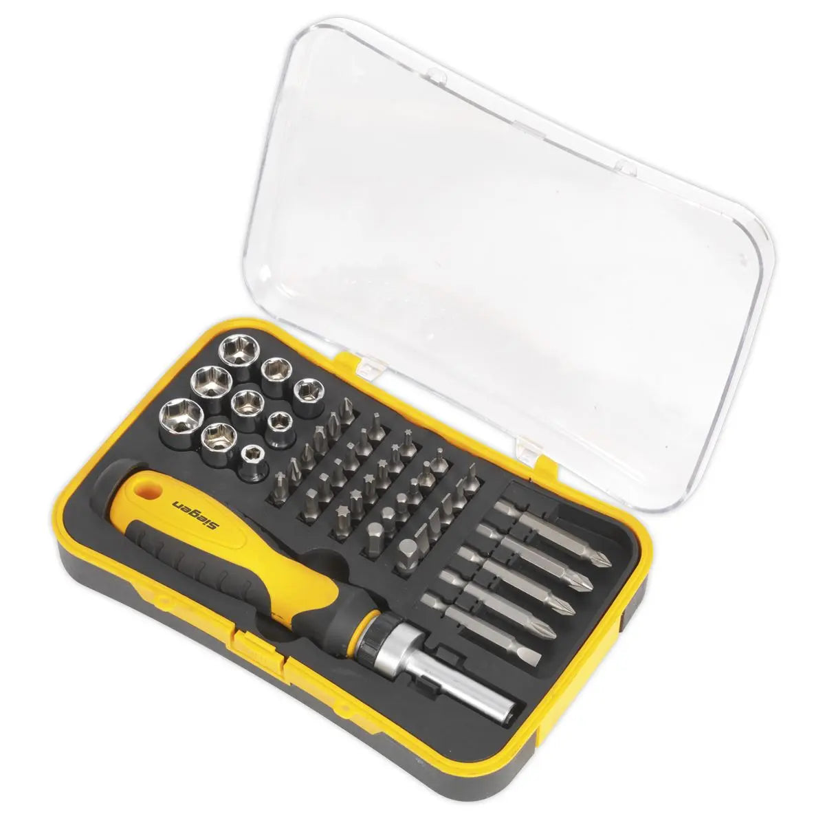 Siegen by Sealey Socket & Bit Set 45pc Ratchet Screwdriver