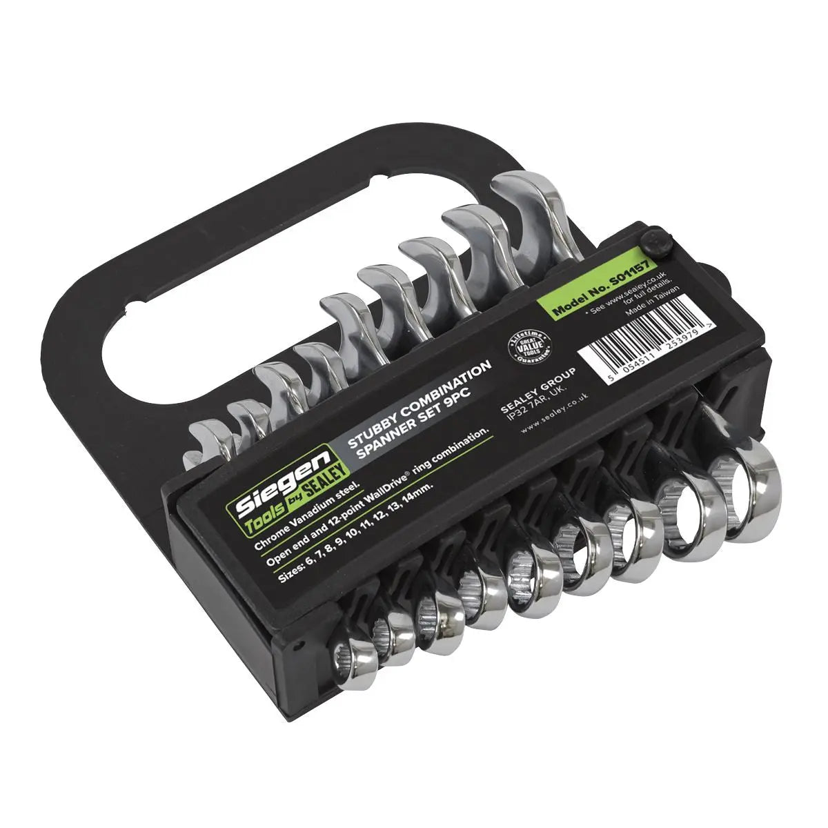 Siegen by Sealey Stubby Combination Spanner Set 9pc - Metric
