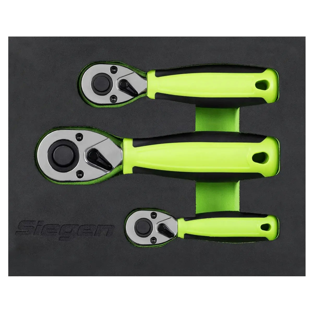 Siegen by Sealey Stubby Ratchet Wrench Set 3pc White Rose Tools