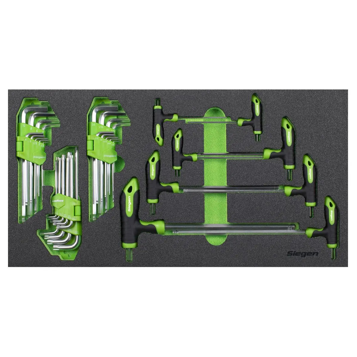 Siegen by Sealey T-Handle & Standard Hex/TRX-Star* Key Set with Tool Tray  White Rose Tools