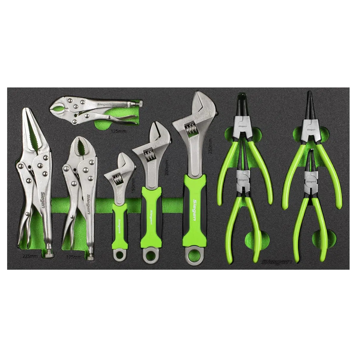 Siegen by Sealey Tool Tray with Adjustable Wrench & Pliers Set 10pc White Rose Tools