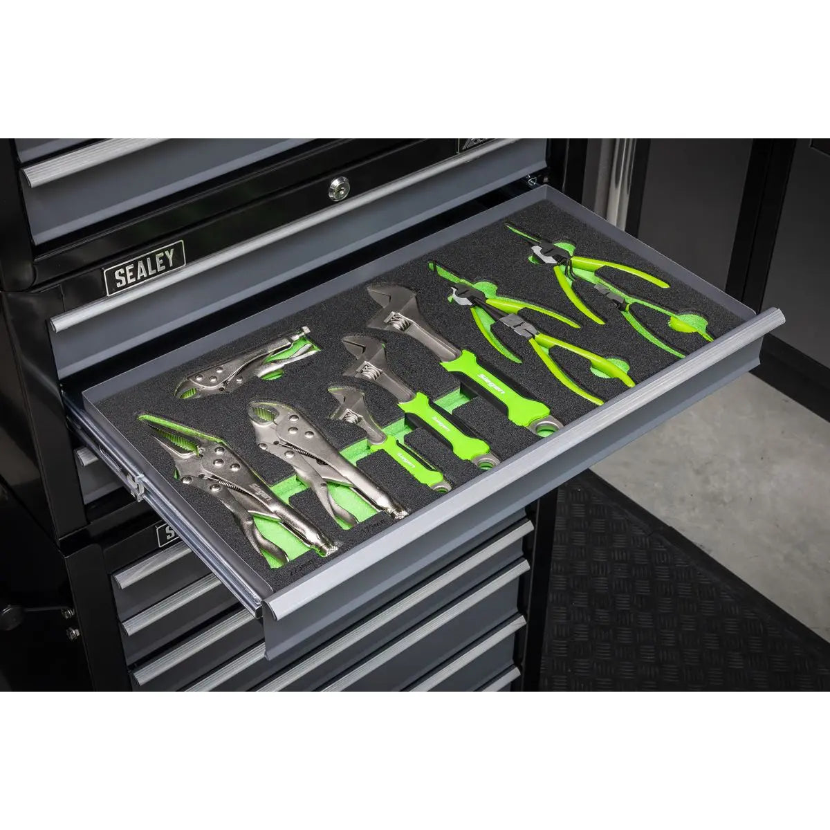 Siegen by Sealey Tool Tray with Adjustable Wrench & Pliers Set 10pc White Rose Tools