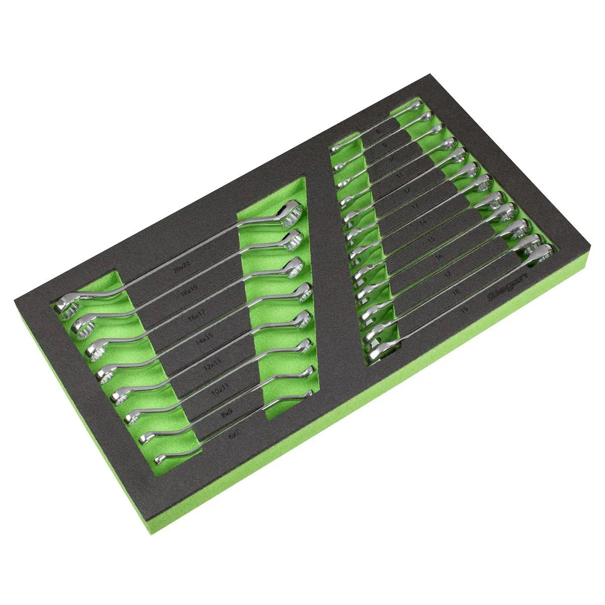 Siegen by Sealey Tool Tray with Combination & Deep Offset Spanner Set 20pc - Metric White Rose Tools