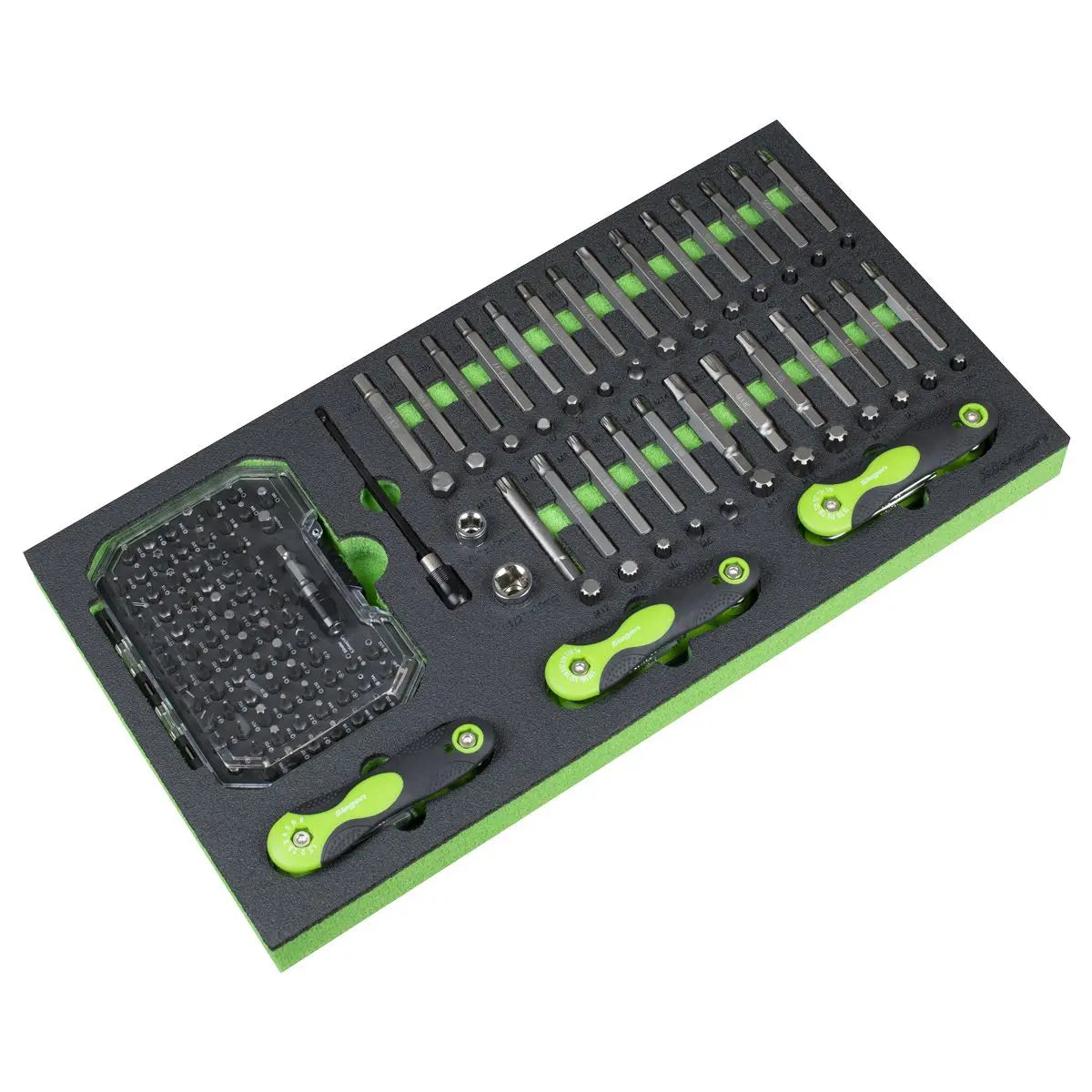 Siegen by Sealey Tool Tray with Specialised Bits & Folding Hex Keys 170pc White Rose Tools