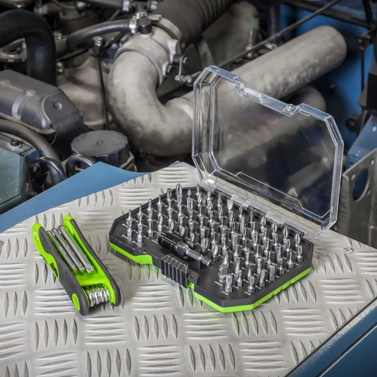 Siegen by Sealey Tool Tray with Specialised Bits & Folding Hex Keys 170pc White Rose Tools