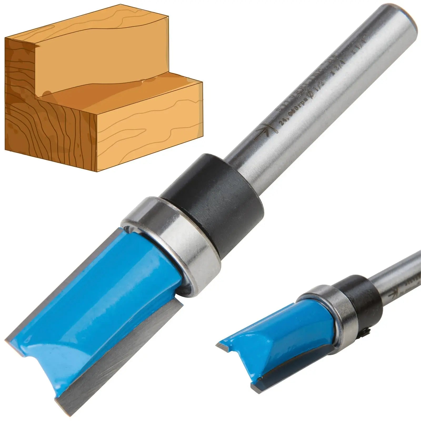 Silverline 1/4" Shank TCT Template Cutter Router Bits