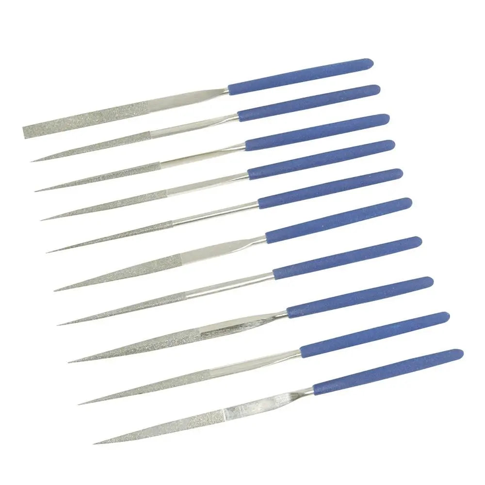 Silverline 10 Piece Diamond Needle Files Set Taper Flat Round Square
