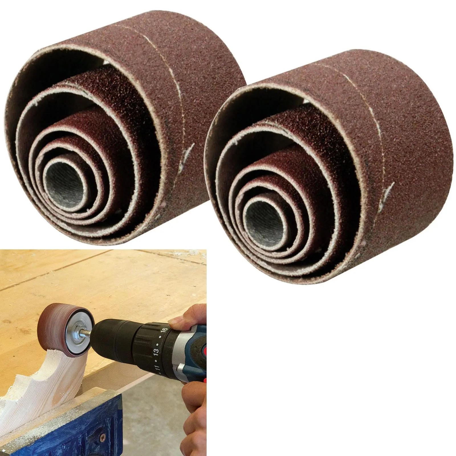 Silverline 10 Piece Drum Sanding Belts 80 Grit Replacement Sleeves Sander