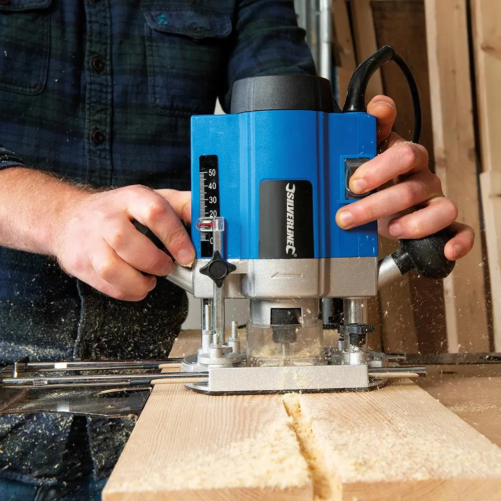 Silverline 1020W Plunge Router 1/4" 329863 White Rose Tools