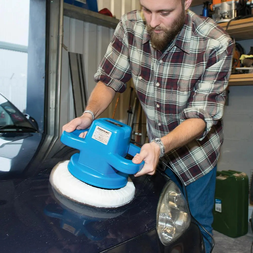 Silverline 110W Orbital Car Polisher 240mm 261362 White Rose Tools