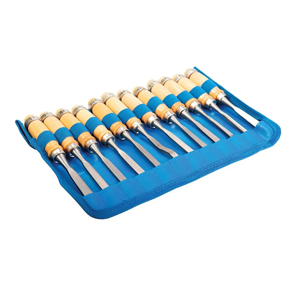 Silverline 12 Piece 200mm Precision Wood Carving Chisels Woodwork