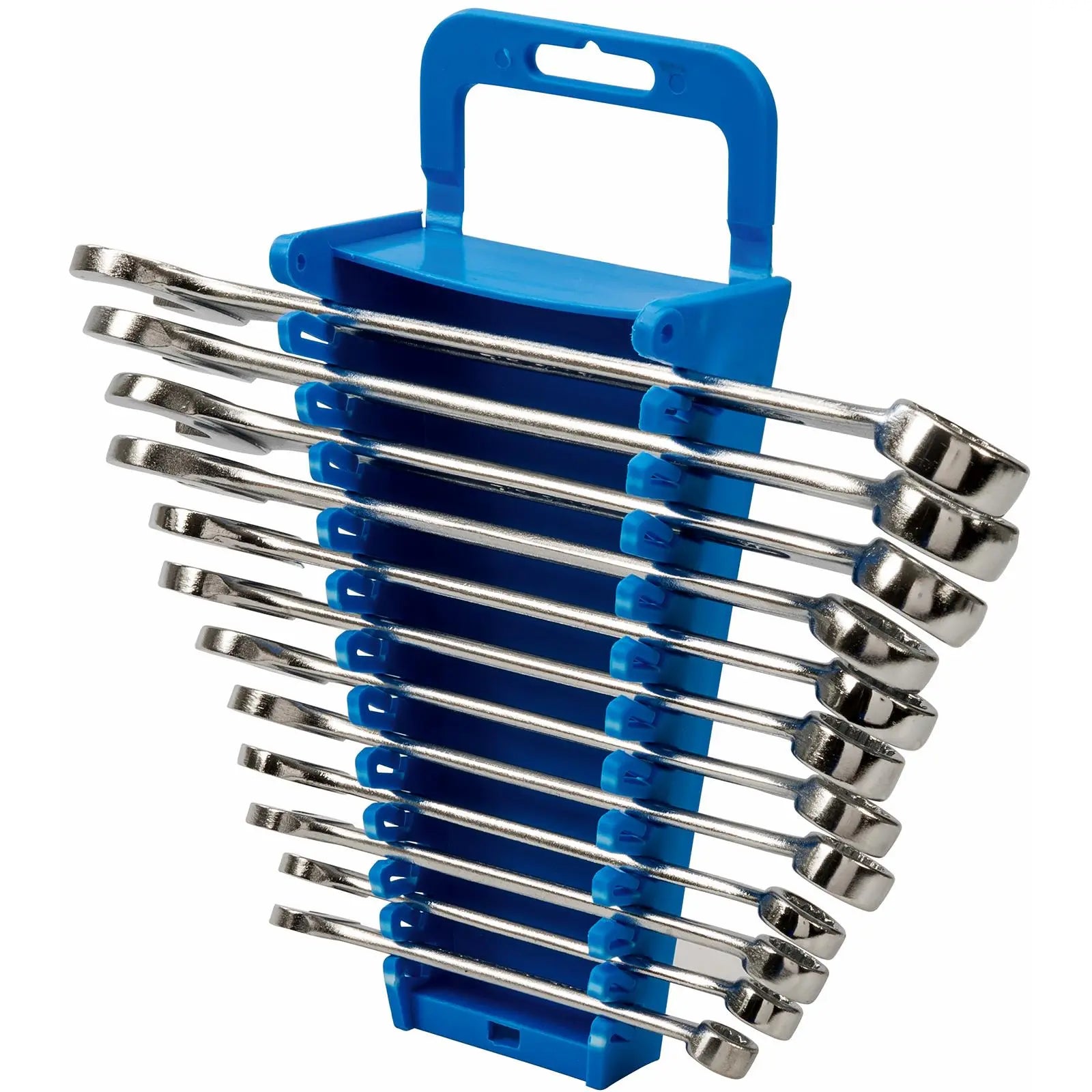 Silverline 12 Piece Combination Spanner Set 8-19mm Open End Hex Storage Rack