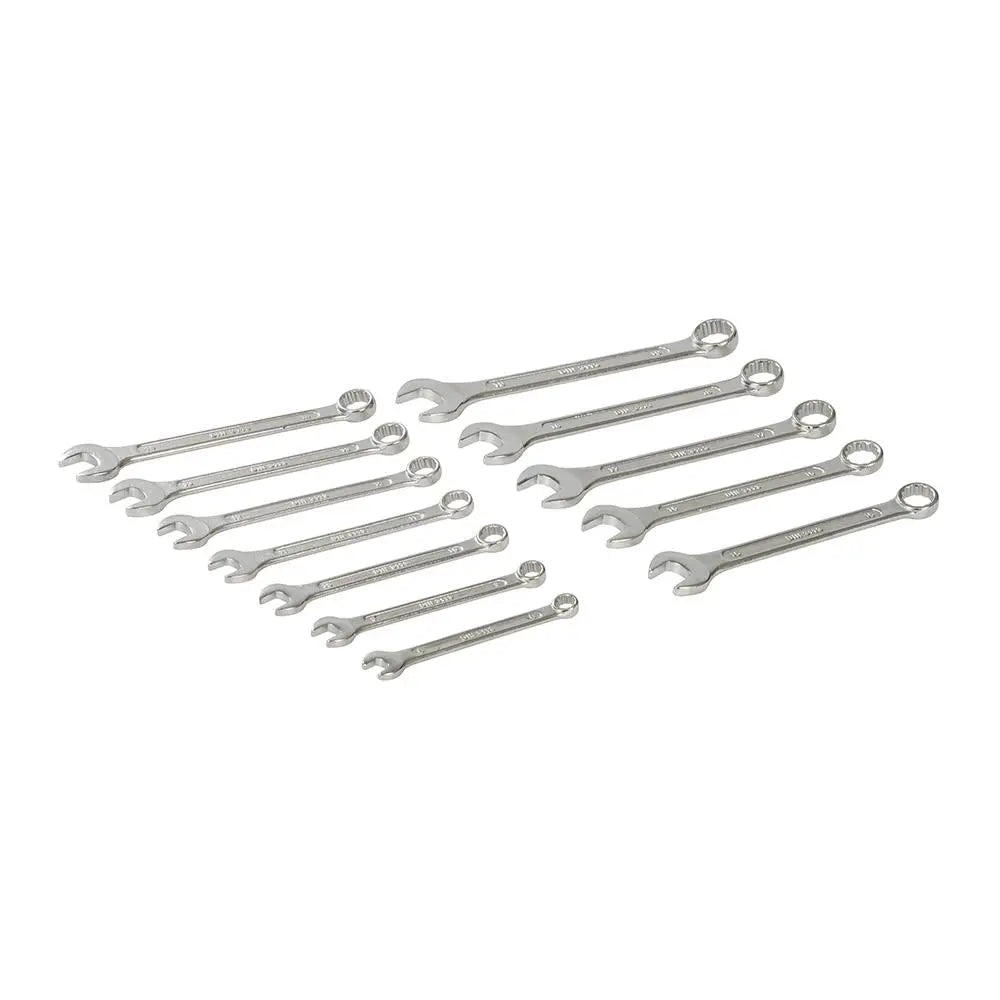 Silverline 12 Piece Combination Spanner Set 8-19mm Open End Hex Storage Rack