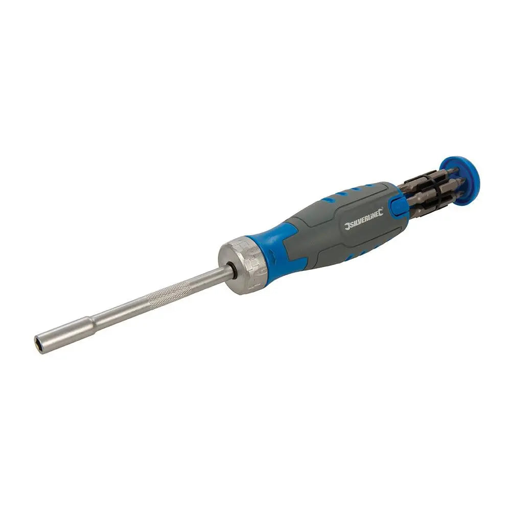 Silverline 12-in-1 Multi-Bit Ratchet Screwdriver 930569 White Rose Tools