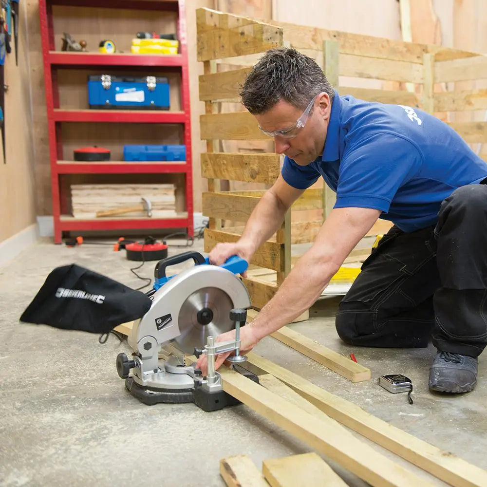 Silverline 1400W Compound Mitre Saw 210mm 262705  White Rose Tools