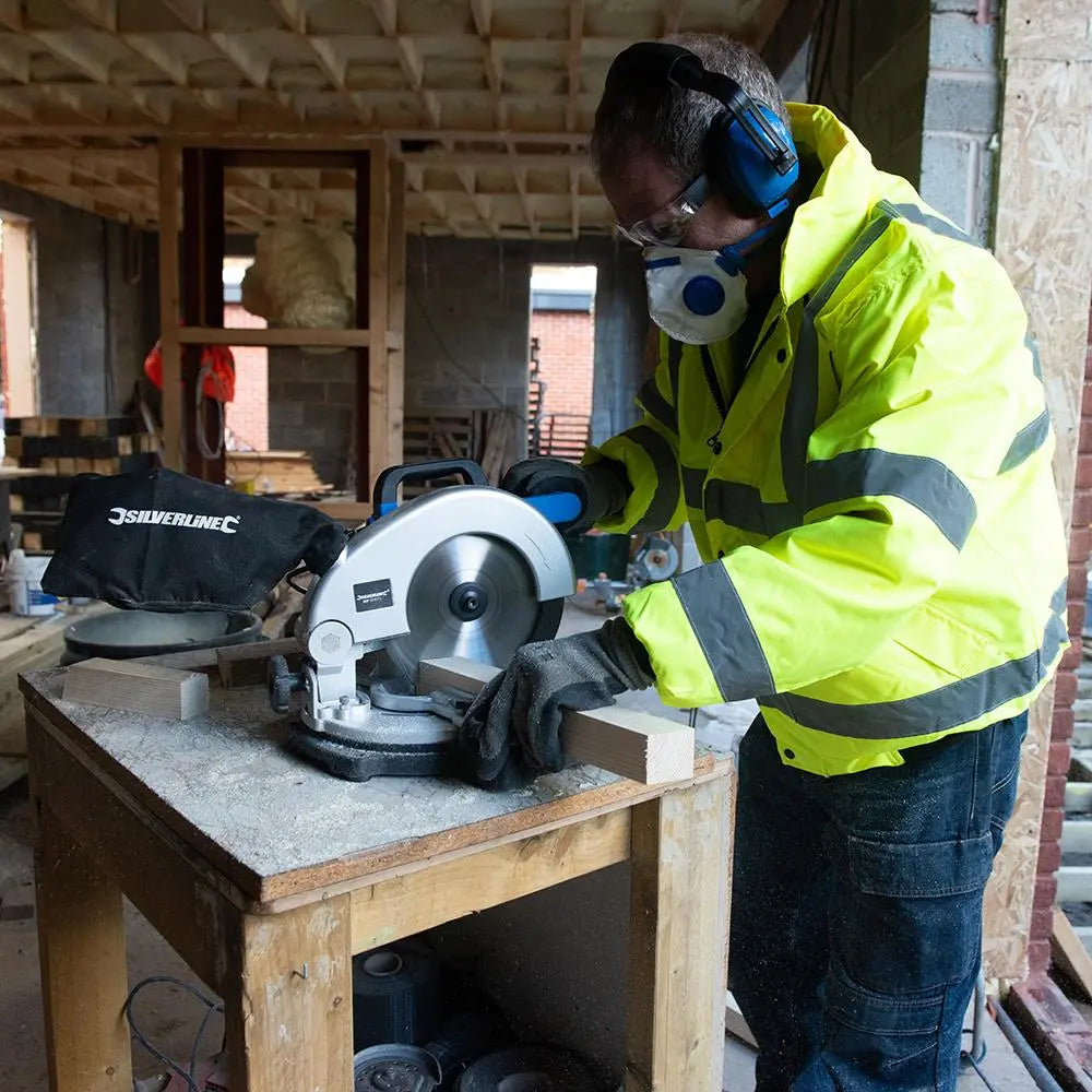 Silverline 1400W Compound Mitre Saw 210mm 262705  White Rose Tools