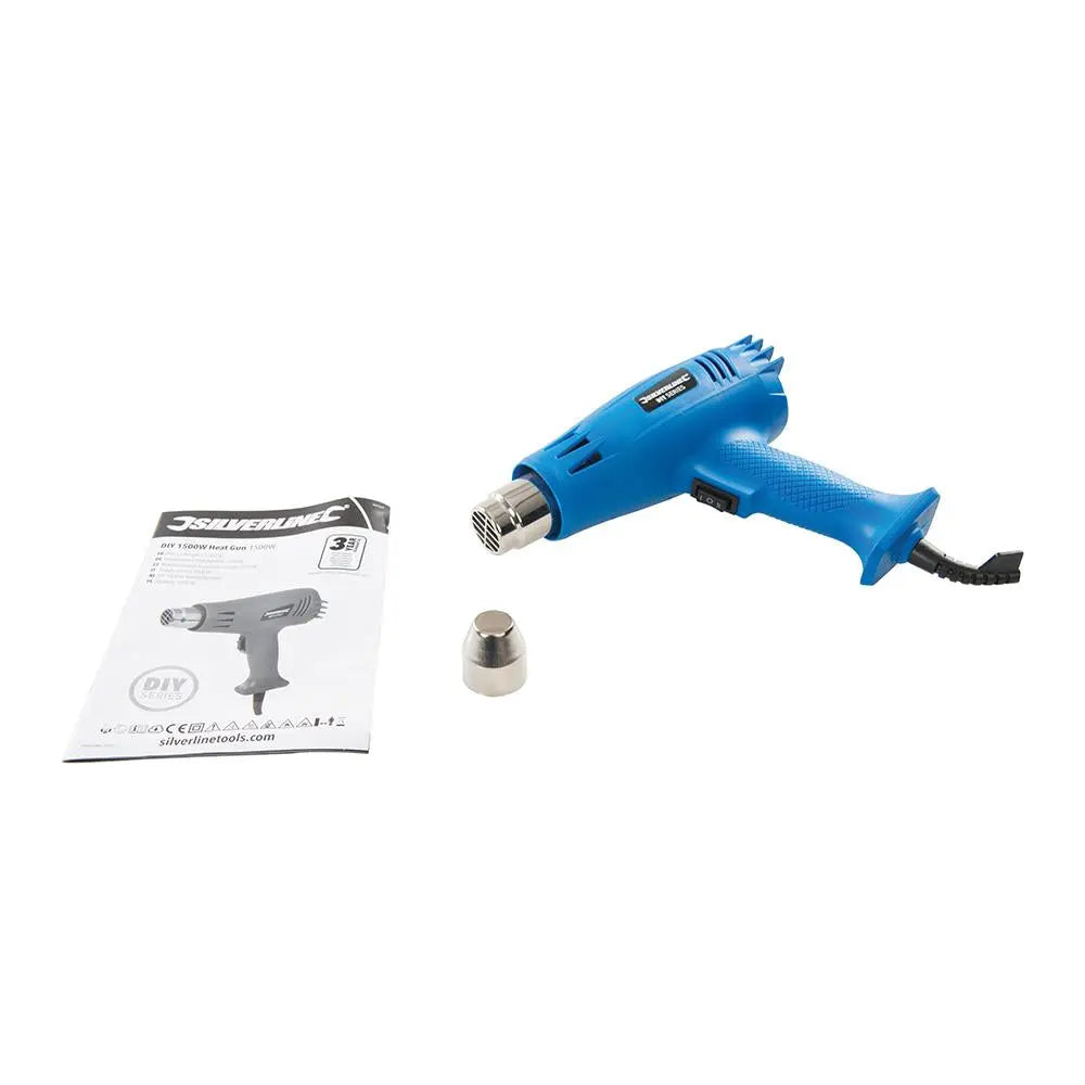 Silverline 1500W Heat Gun 500°C 947560 White Rose Tools