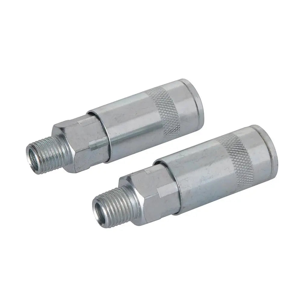 Silverline 2 Piece Quick Couplers 1/4" BSP Male Thread 6mm Air Tool Connector