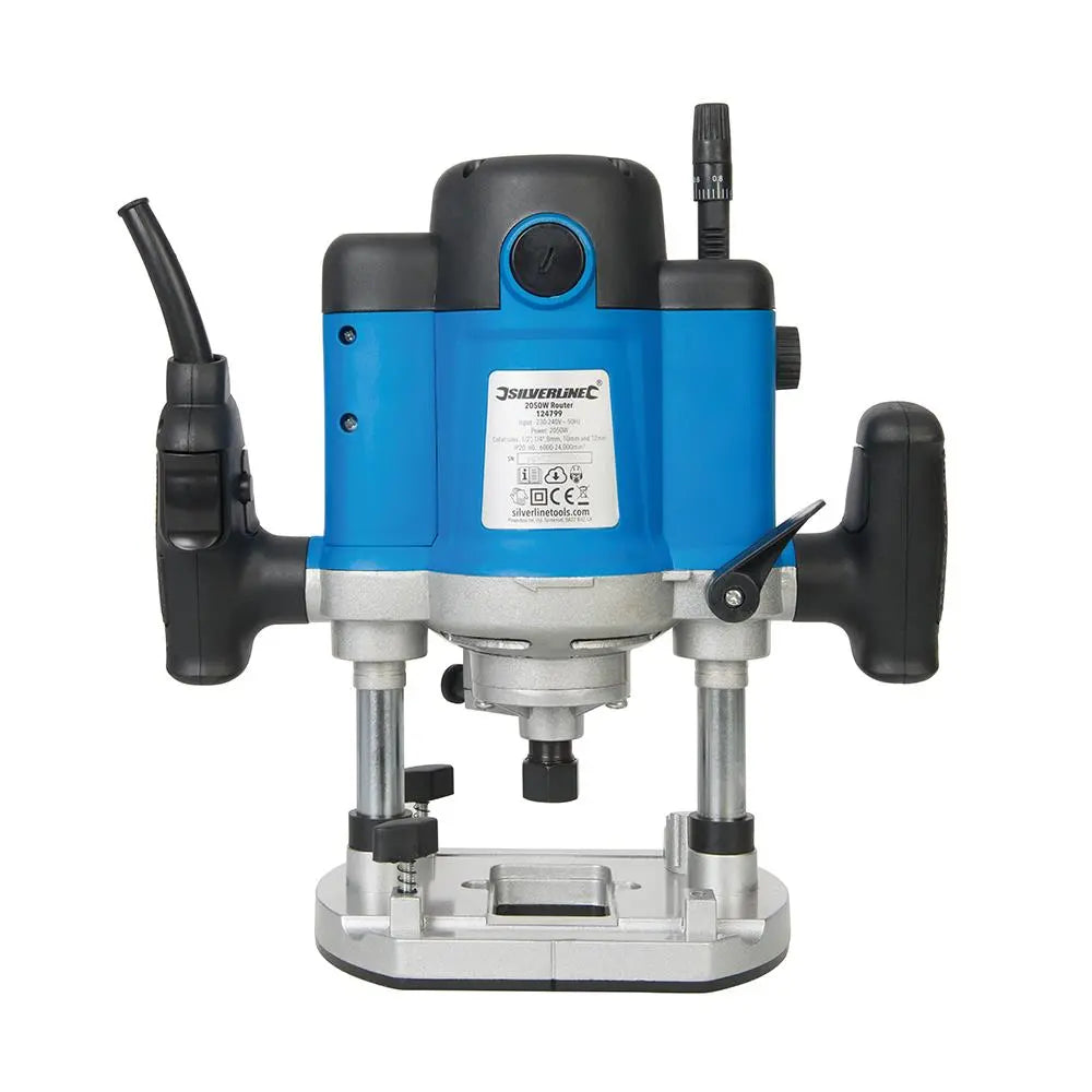 Silverline 2050W Plunge Router 1/2" 124799 White Rose Tools