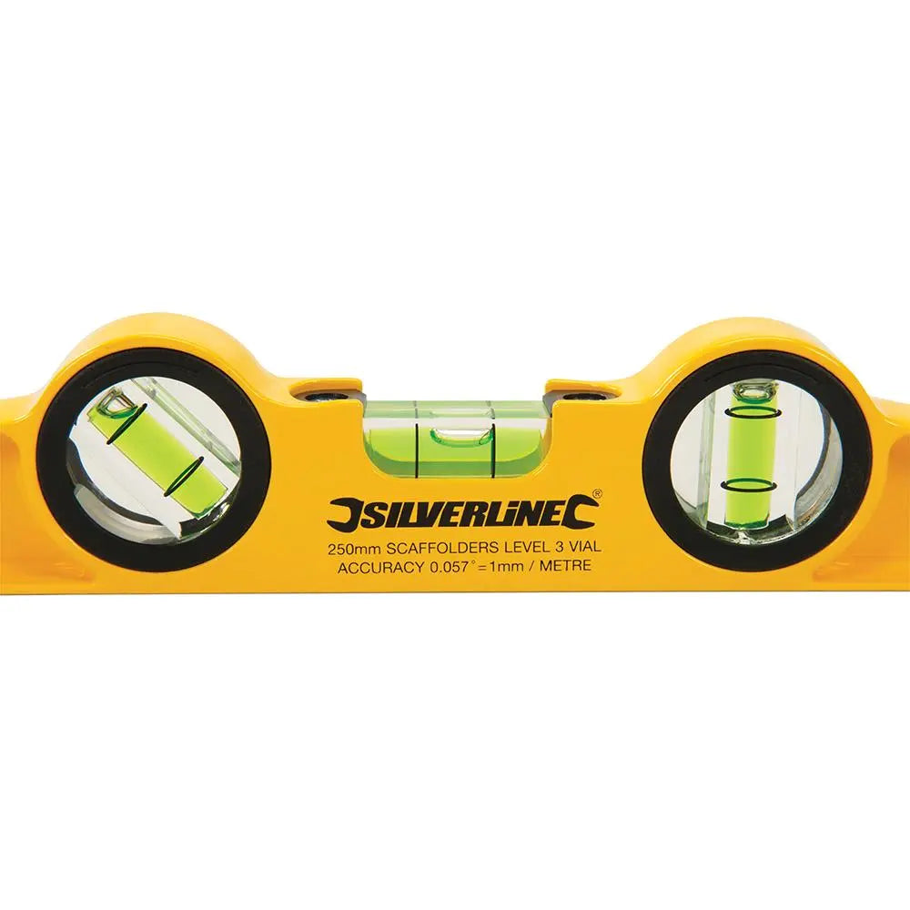 Silverline 250mm Scaffolders Spirit Level with Magnetic Base