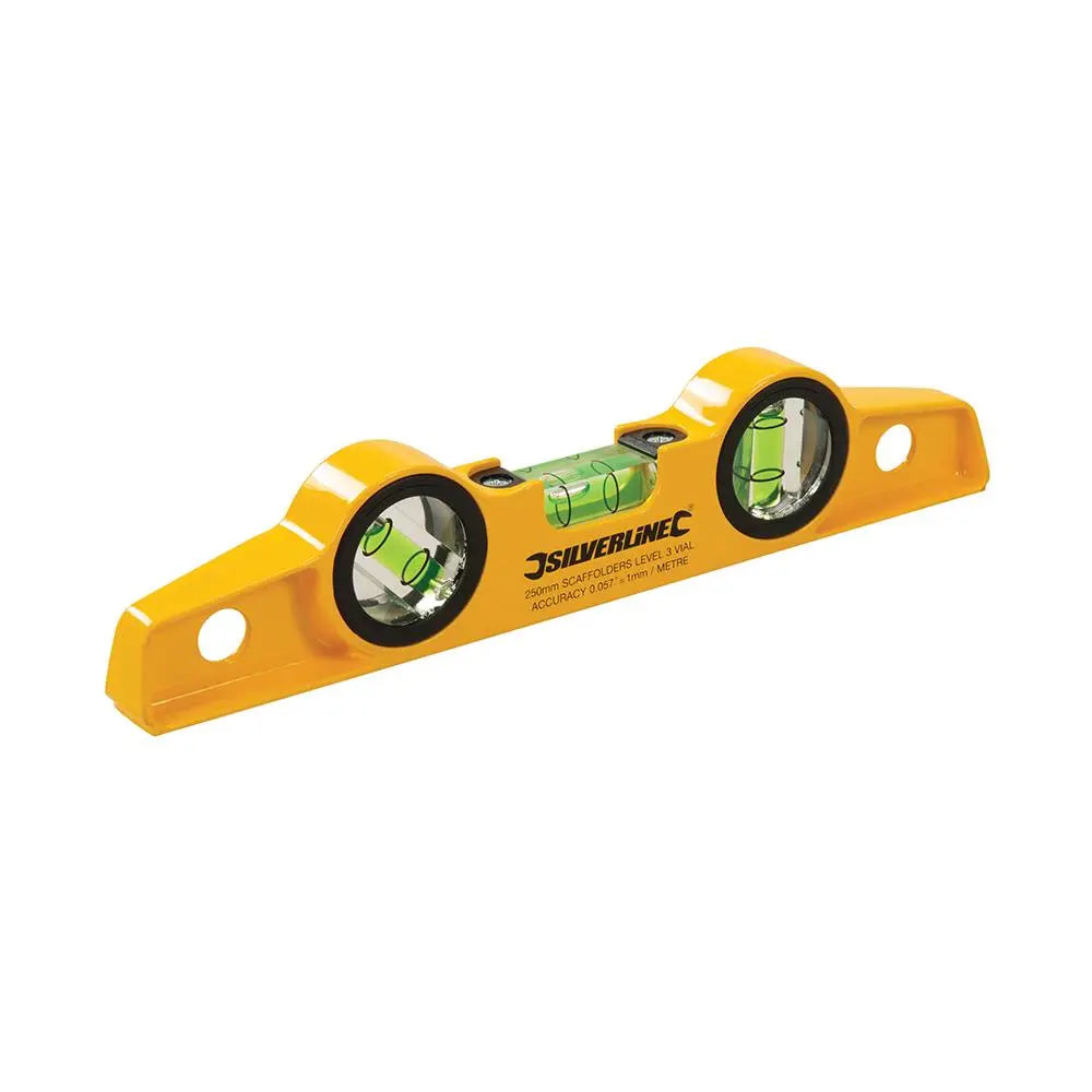 Silverline 250mm Scaffolders Spirit Level with Magnetic Base
