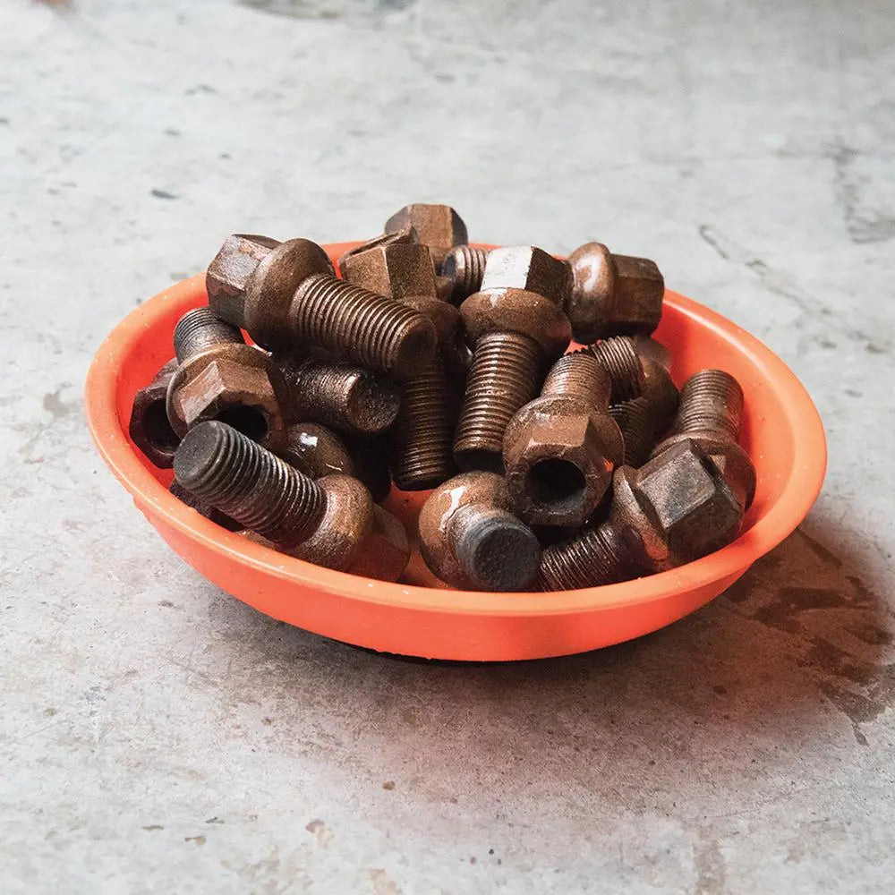 Silverline 3 Piece Hi-Vis Magnetic Bowls Parts Trays Storage Dish Bowl