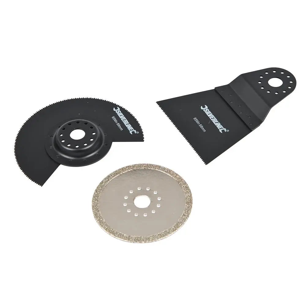 Silverline 3 Piece Multi-Cutter Accessory Kit Tiles Pipes Copper Concrete