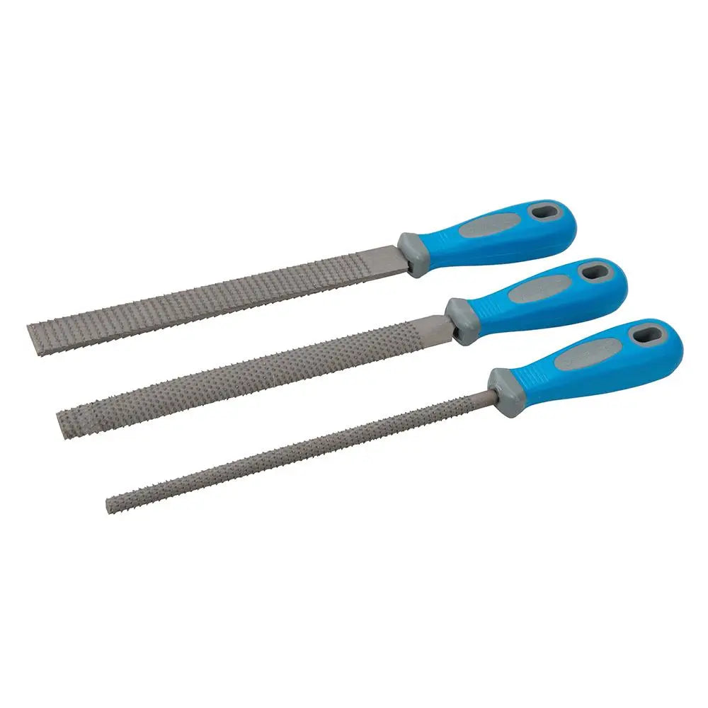Silverline 3 Piece Rasp File Set Flat Half-Round & Round Wood Hardened