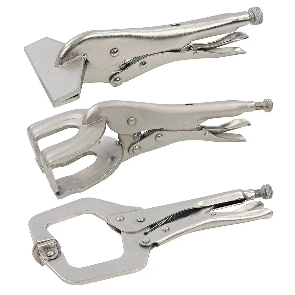 Silverline 3 Piece Welding Clamp Set Welders Metal C-Clamp Adjustable