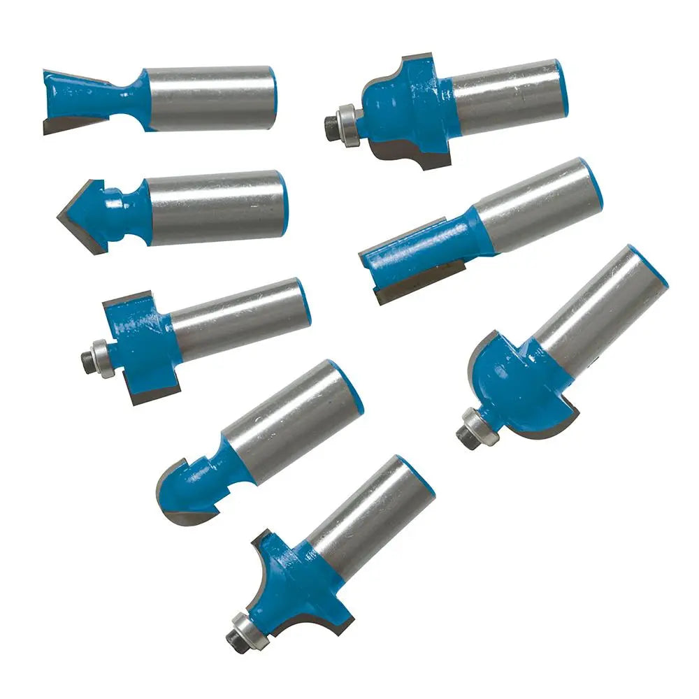 Silverline 30 Piece 1/2" TCT Router Bit Set Kitchen Flush Trim Straight Cove Cutter