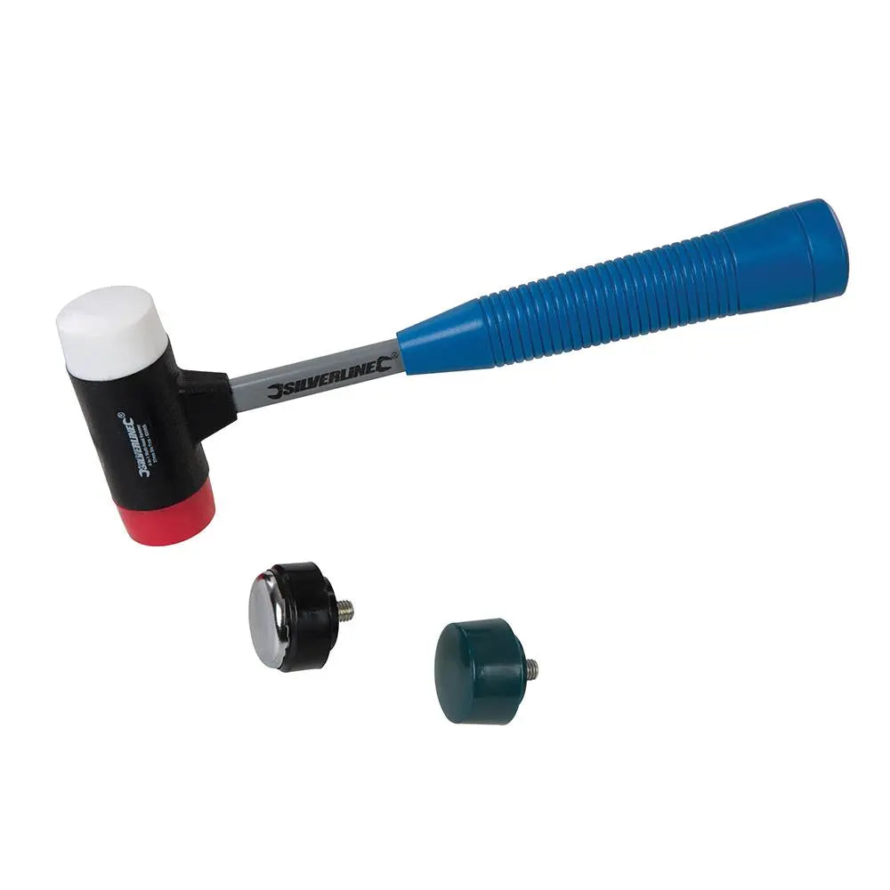 Silverline 4-in-1 Multi-Head Hammer 37mm Dia Face 633905  White Rose Tools