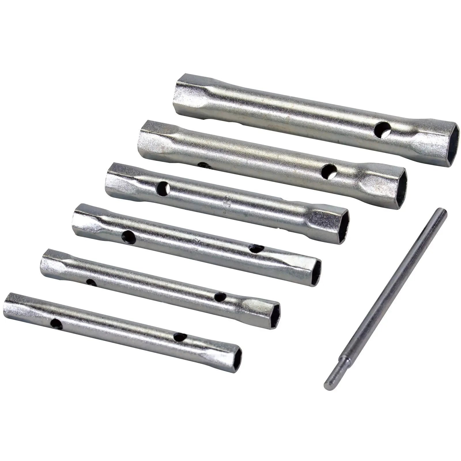 Silverline 6 Piece Metric Box Spanner Set with Tommy Bar 8-19mm