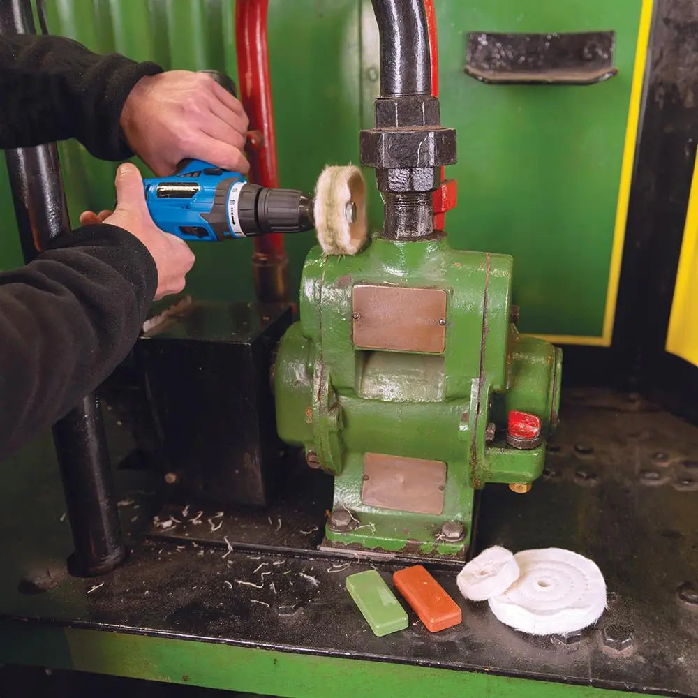 Silverline 6 Piece Polishing Kit Stitched Buffing Wheels Compound 6mm Mandrel