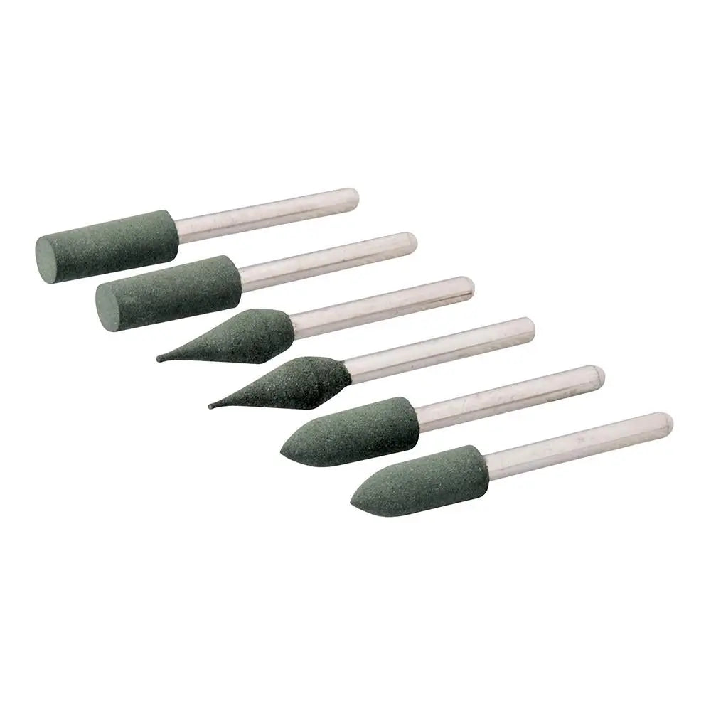Silverline 6 Piece Rubber Polishing Tips Set 3.1mm Mandrel Rotary Hobby Tool