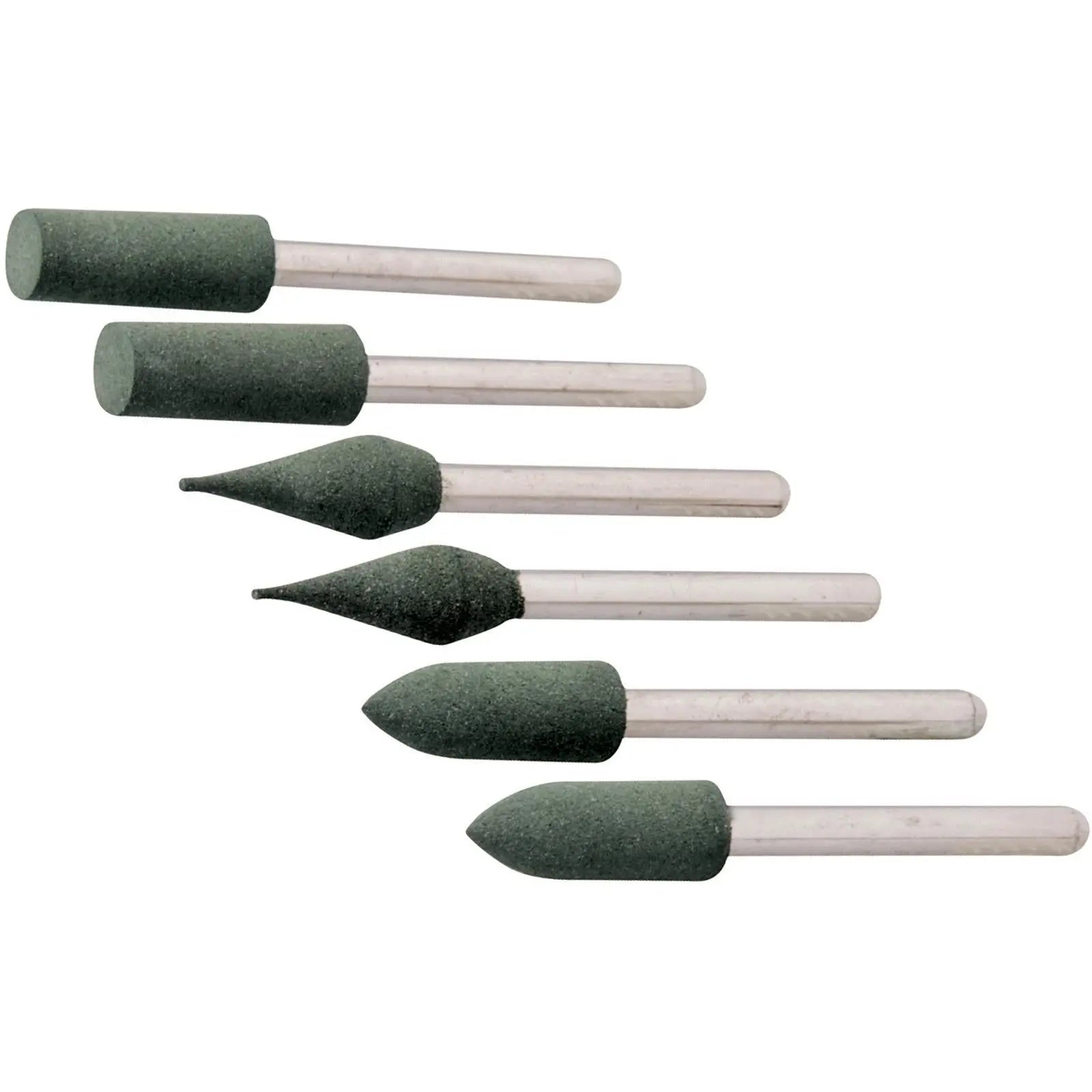 Silverline 6 Piece Rubber Polishing Tips Set 3.1mm Mandrel Rotary Hobby Tool