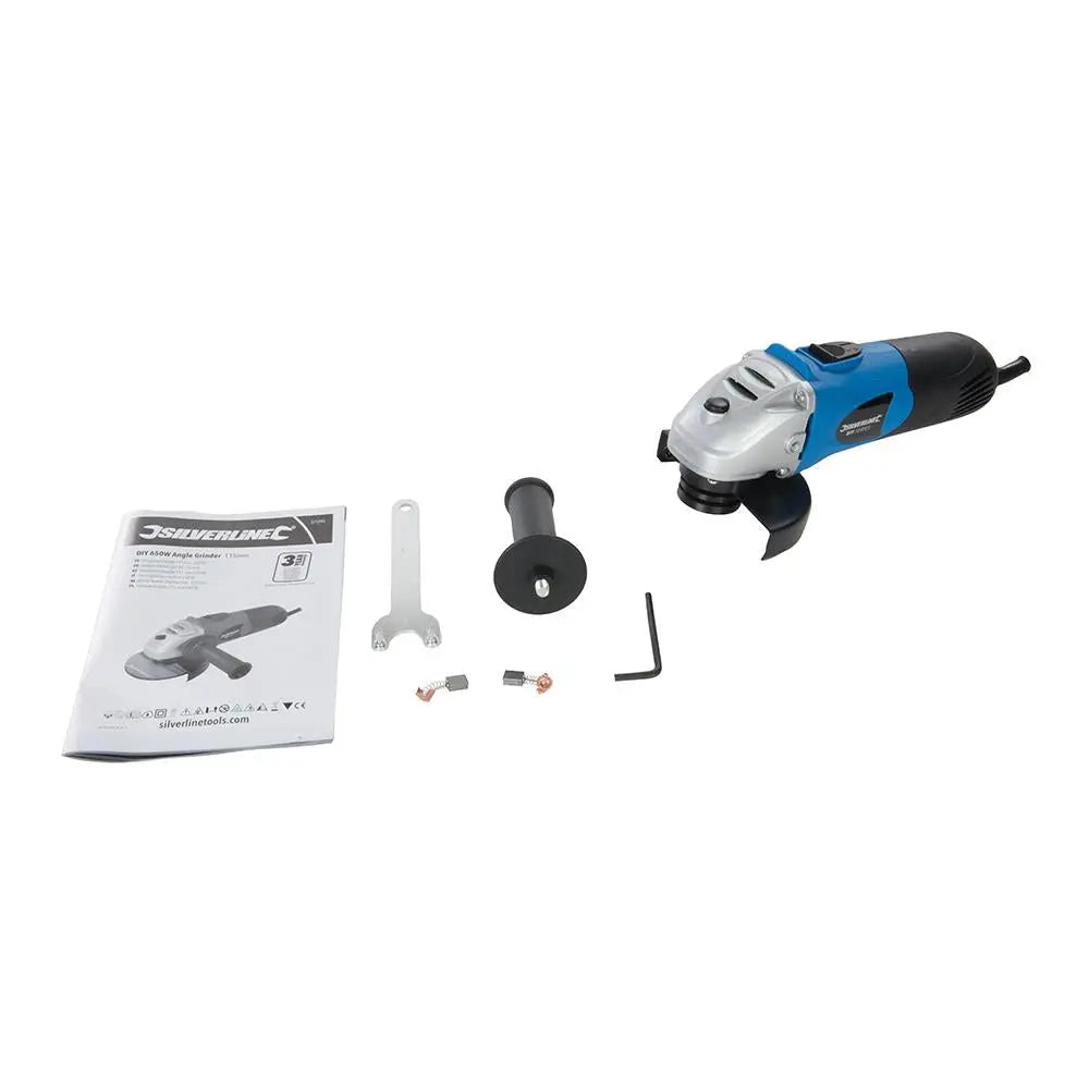 Silverline 650W Angle Grinder 115mm 571295 White Rose Tools