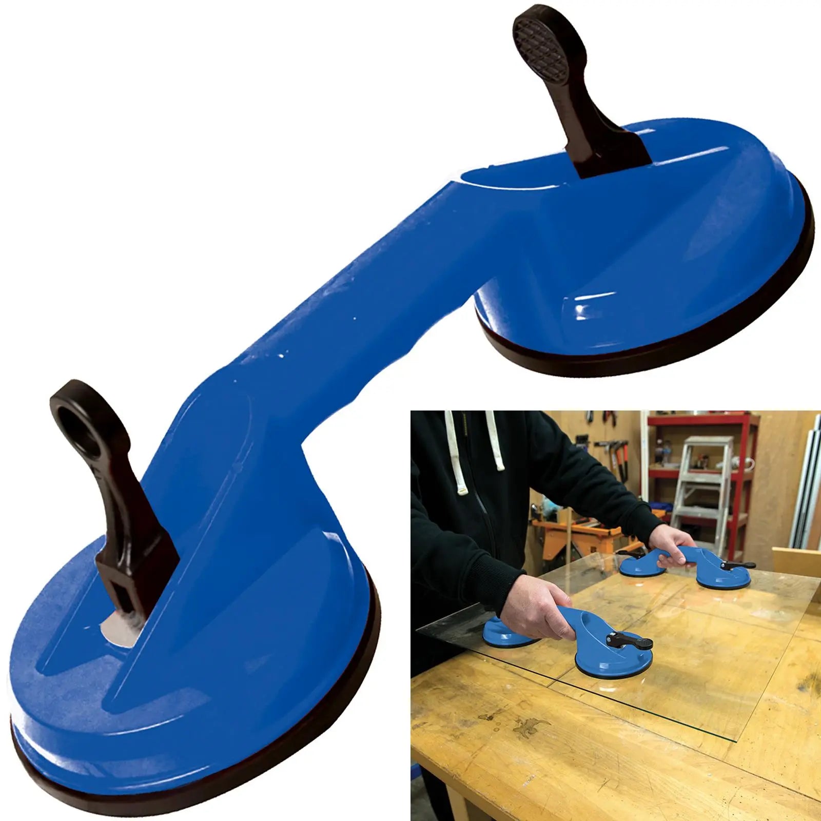 Silverline 70kg Double Suction Pad Glass Window Dent Puller Lifting