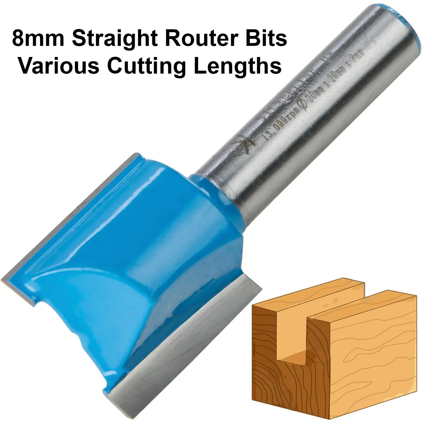 Silverline 8mm Shank Straight Metric Router Bits Cutters
