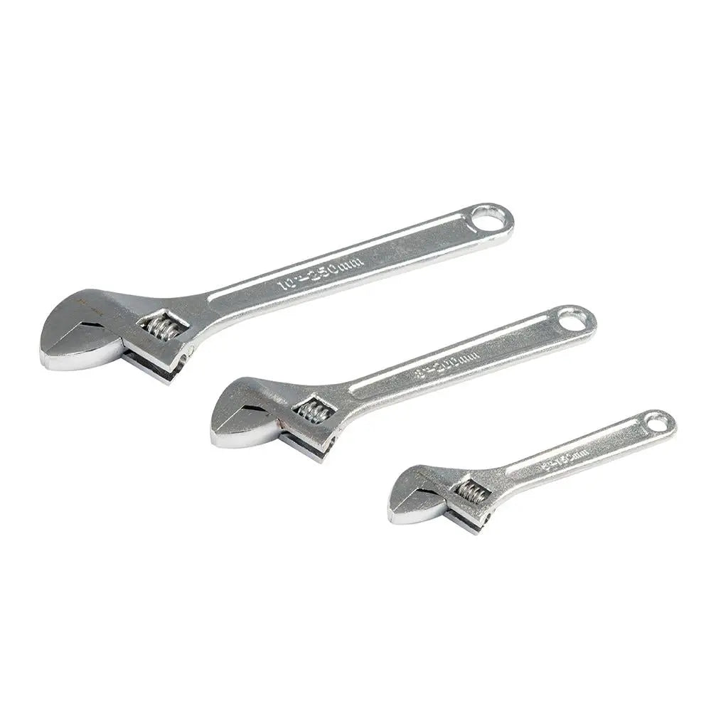 Silverline Adjustable Wrench Set 3pce 150, 200 & 250mm WR03  White Rose Tools
