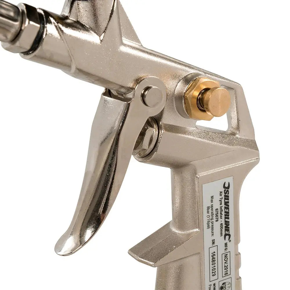 Silverline Air Tyre Inflator 400mm 675078 White Rose Tools