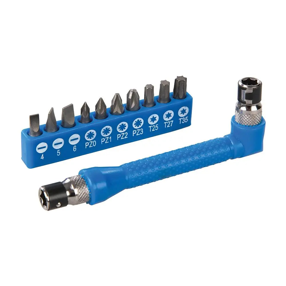 Silverline Angle Screwdriver Bit Holder Set 12pce 599368  White Rose Tools