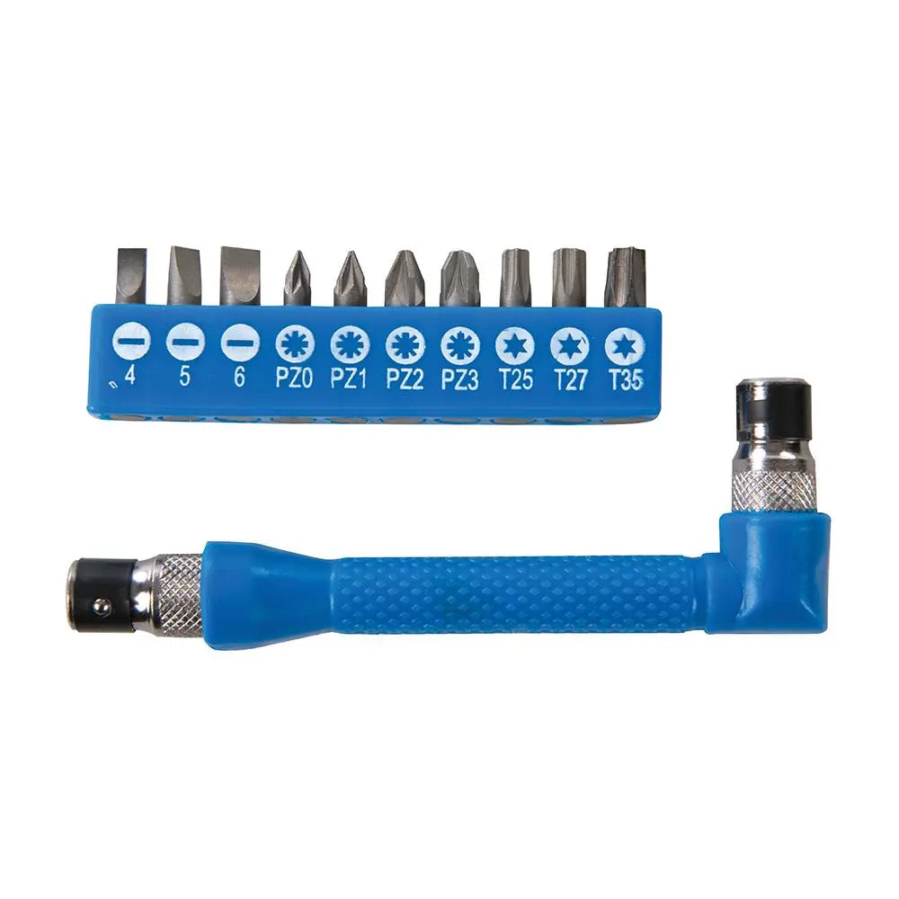 Silverline Angle Screwdriver Bit Holder Set 12pce 599368 White Rose Tools