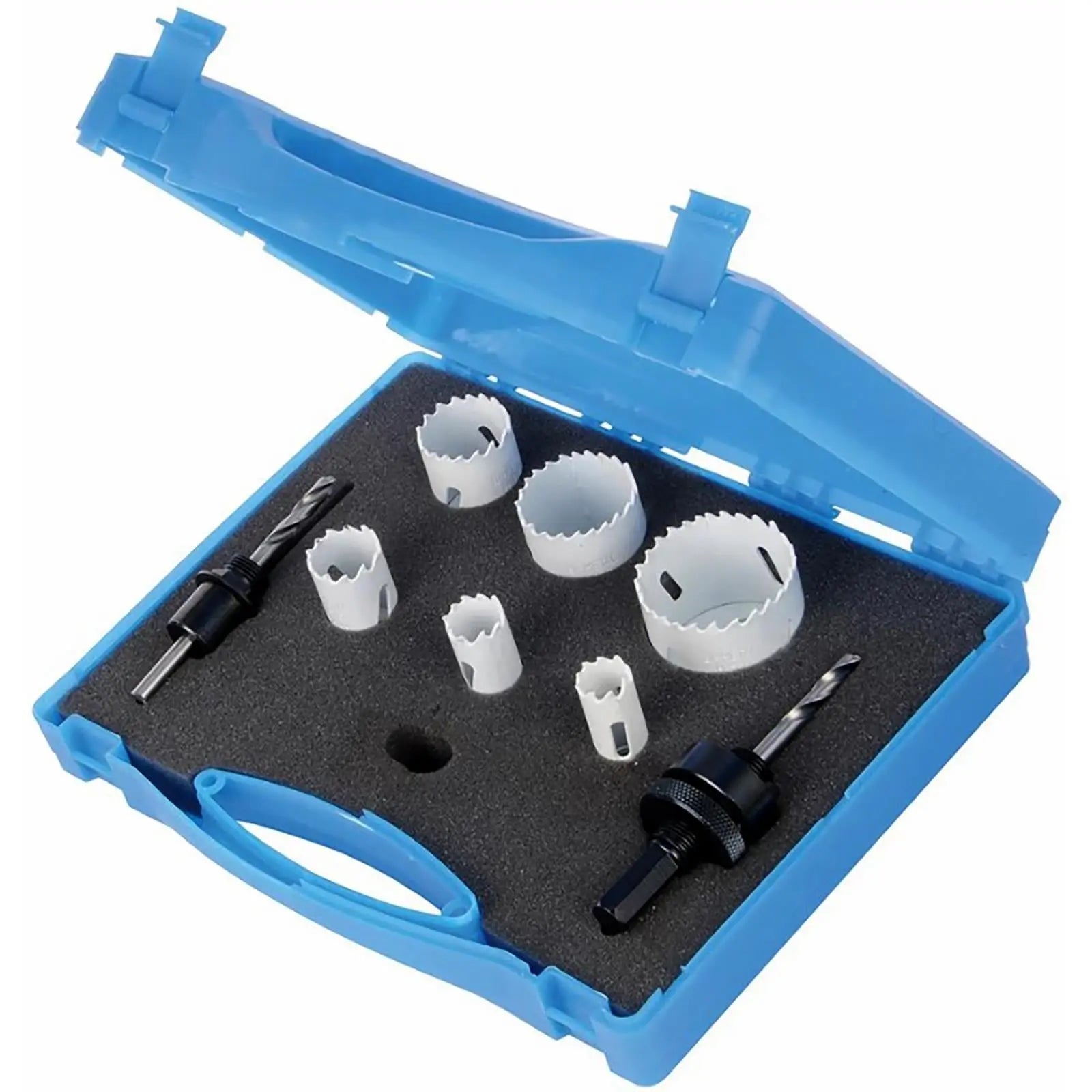 Silverline Bi-Metal Holesaw Kit Electricians 9pc 18-51mm Diameter Hole Saw  White Rose Tools