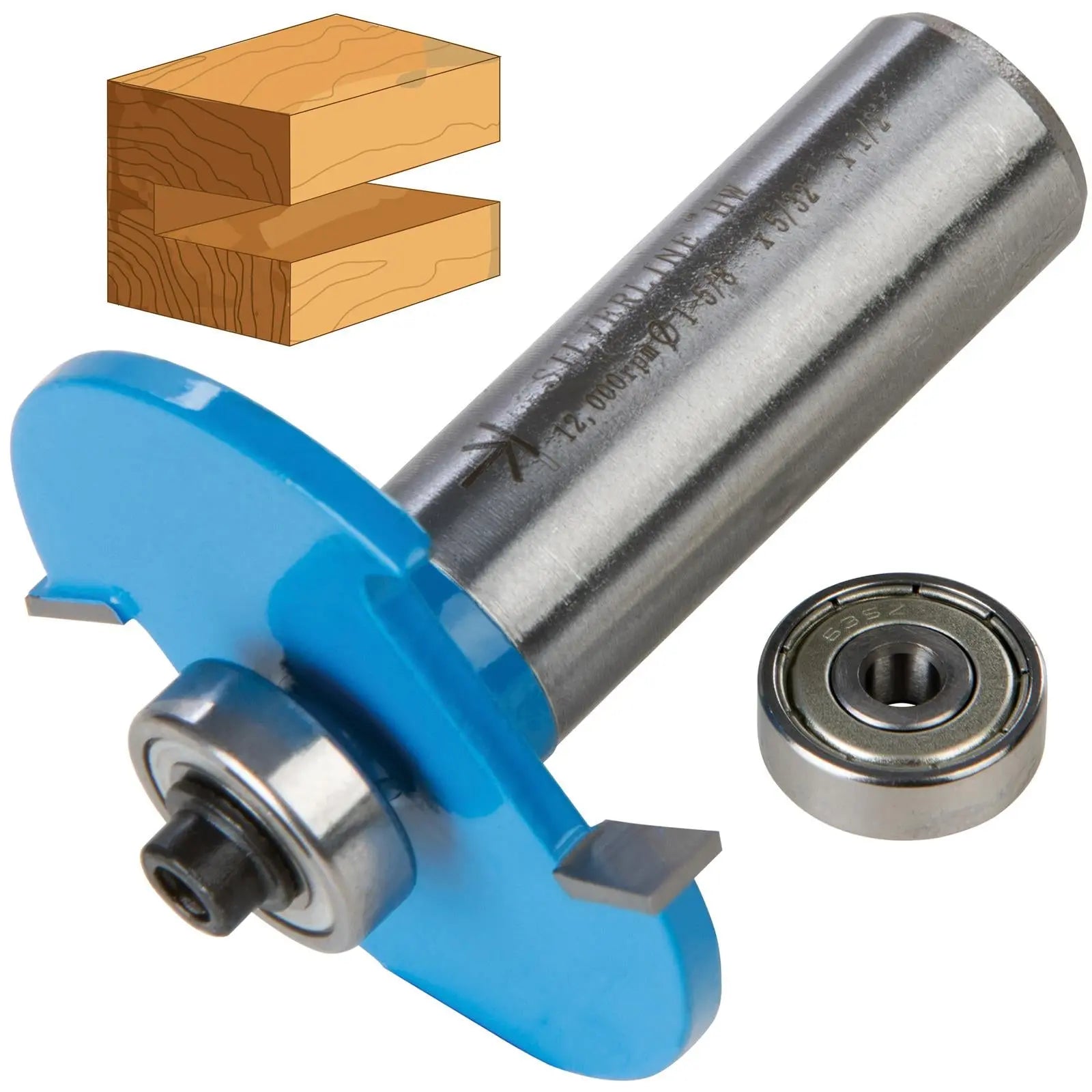 Silverline Biscuit Cutter Router Bits 1/4", 1/2", 8mm, 12mm