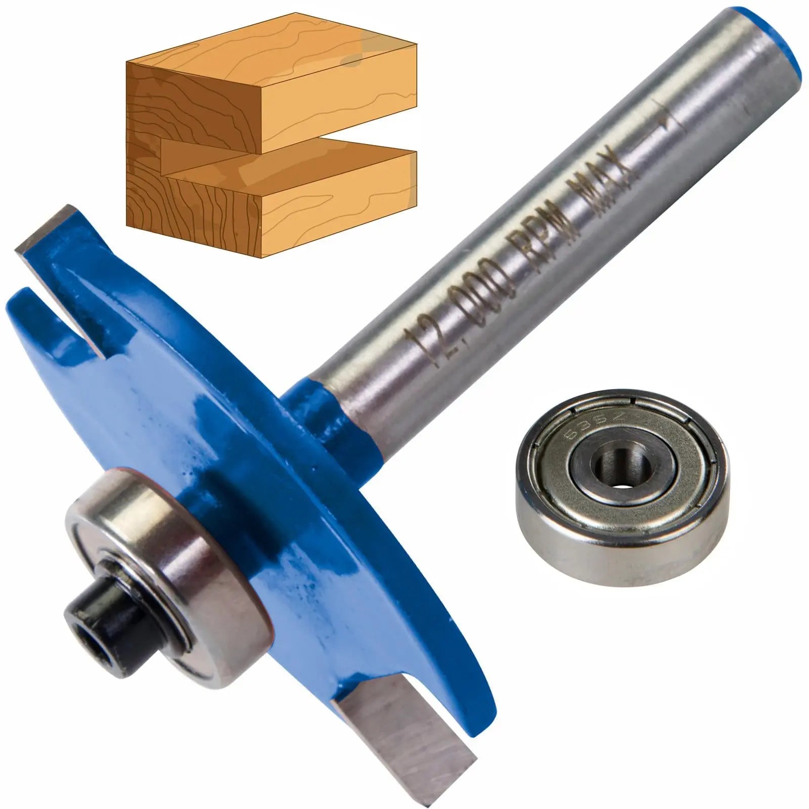Silverline Biscuit Cutter Router Bits 1/4", 1/2", 8mm, 12mm