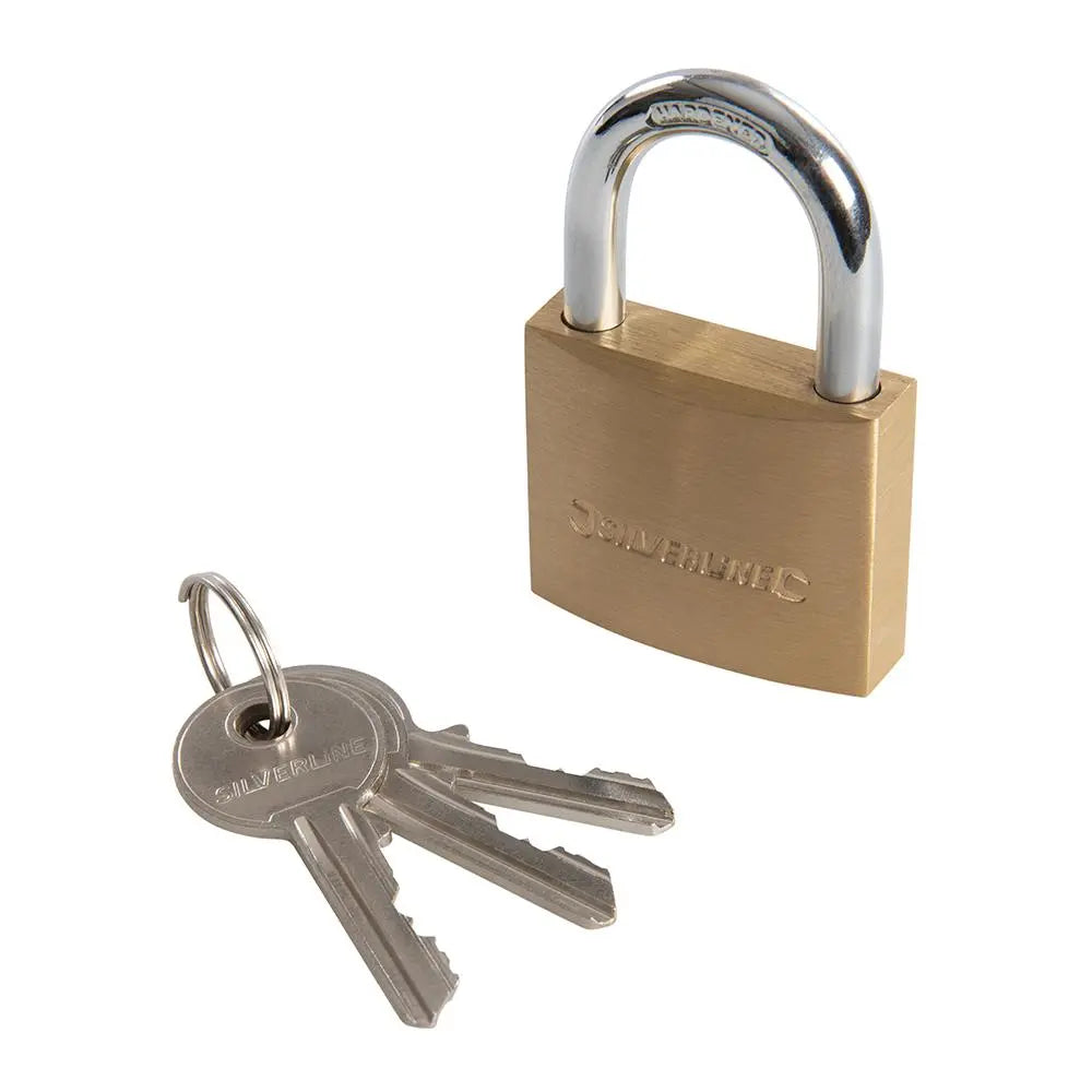Silverline Brass Padlock 40mm MSS03  White Rose Tools