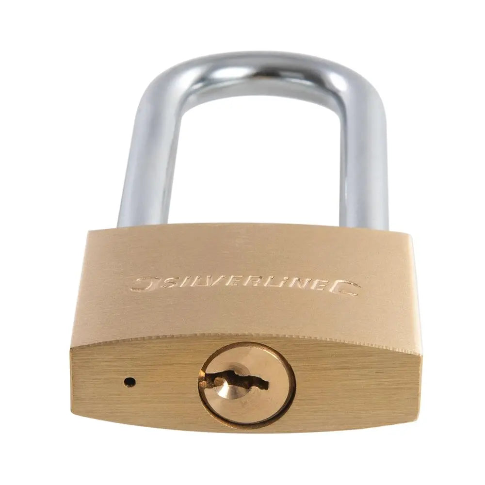 Silverline Brass Padlock 60mm MSS05 White Rose Tools